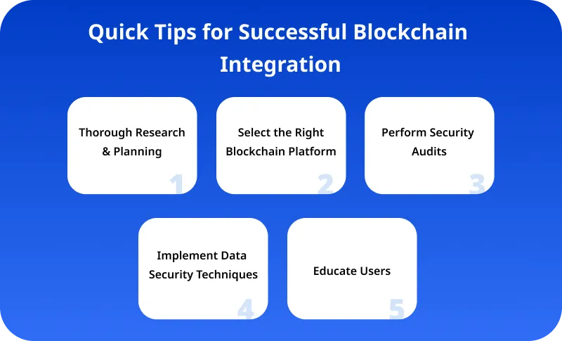 Quick Tips for Successful Blockchain Integration Quick Tips for Successful Blockchain Integration
